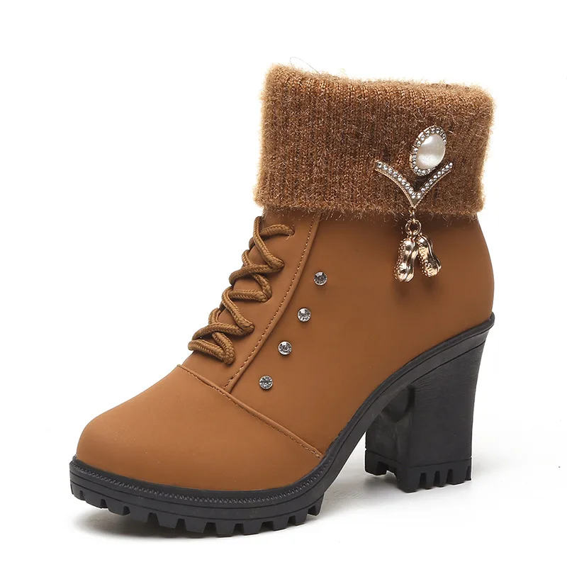Women Boots Winter Designer High Heels Shoes for Women 2025 New Short Plush High Platform Ankle Boots Elegant Botas Mujer Women Boots Winter Designer High Heels Shoes for Women 2025 New Short Plush High Platform Ankle Boots Elegant Botas Mujer