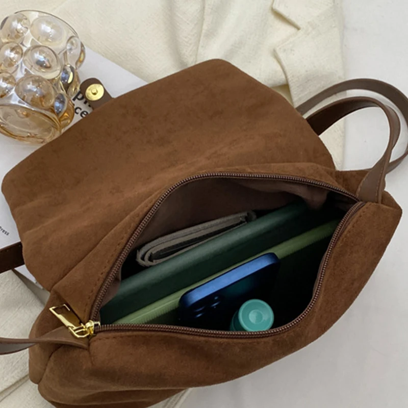 Vintage Brown Suede Soft PU Leather Women Shoulder Bags Large Capacity Crossbody Bag Tote Bag High Quality Fashion Hobo Handbags Vintage Brown Suede Soft PU Leather Women Shoulder Bags Large Capacity Crossbody Bag Tote Bag High Quality Fashion Hobo Handbags
