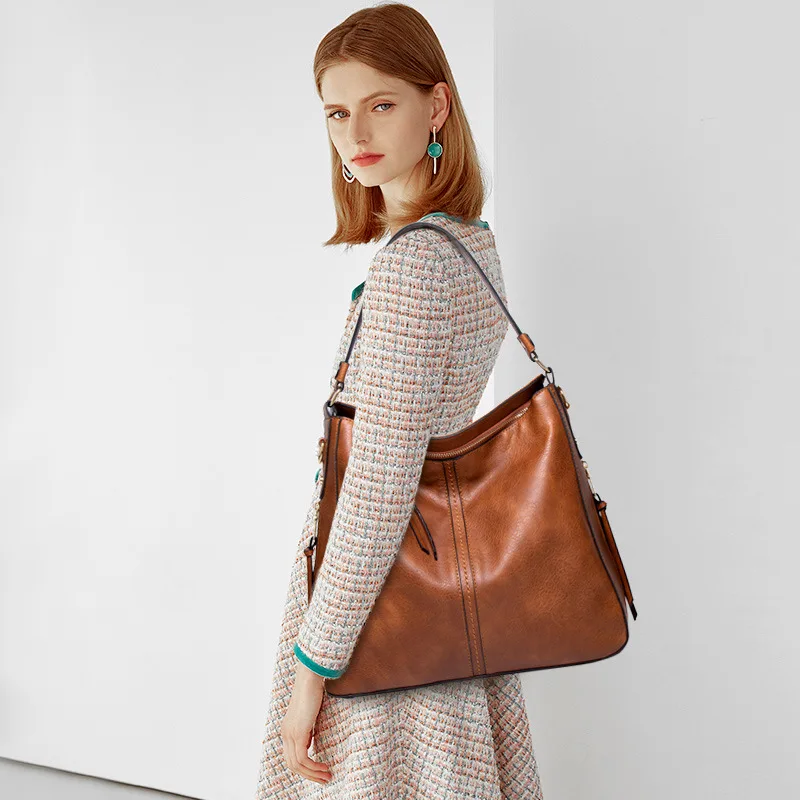 Women Handbags Hobos Tote Bag Soft Pu Leather Retro Designer Large Capacity Casual Ladies Shoulder Crossbody Bag Women Handbags Hobos Tote Bag Soft Pu Leather Retro Designer Large Capacity Casual Ladies Shoulder Crossbody Bag