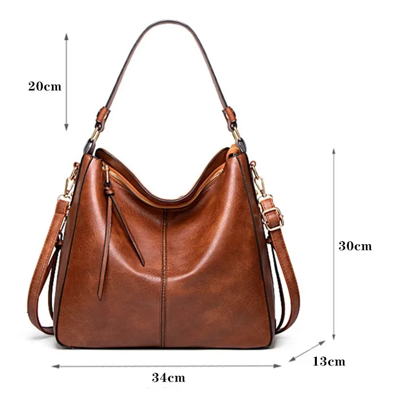 Women Handbags Hobos Tote Bag Soft Pu Leather Retro Designer Large Capacity Casual Ladies Shoulder Crossbody Bag Women Handbags Hobos Tote Bag Soft Pu Leather Retro Designer Large Capacity Casual Ladies Shoulder Crossbody Bag