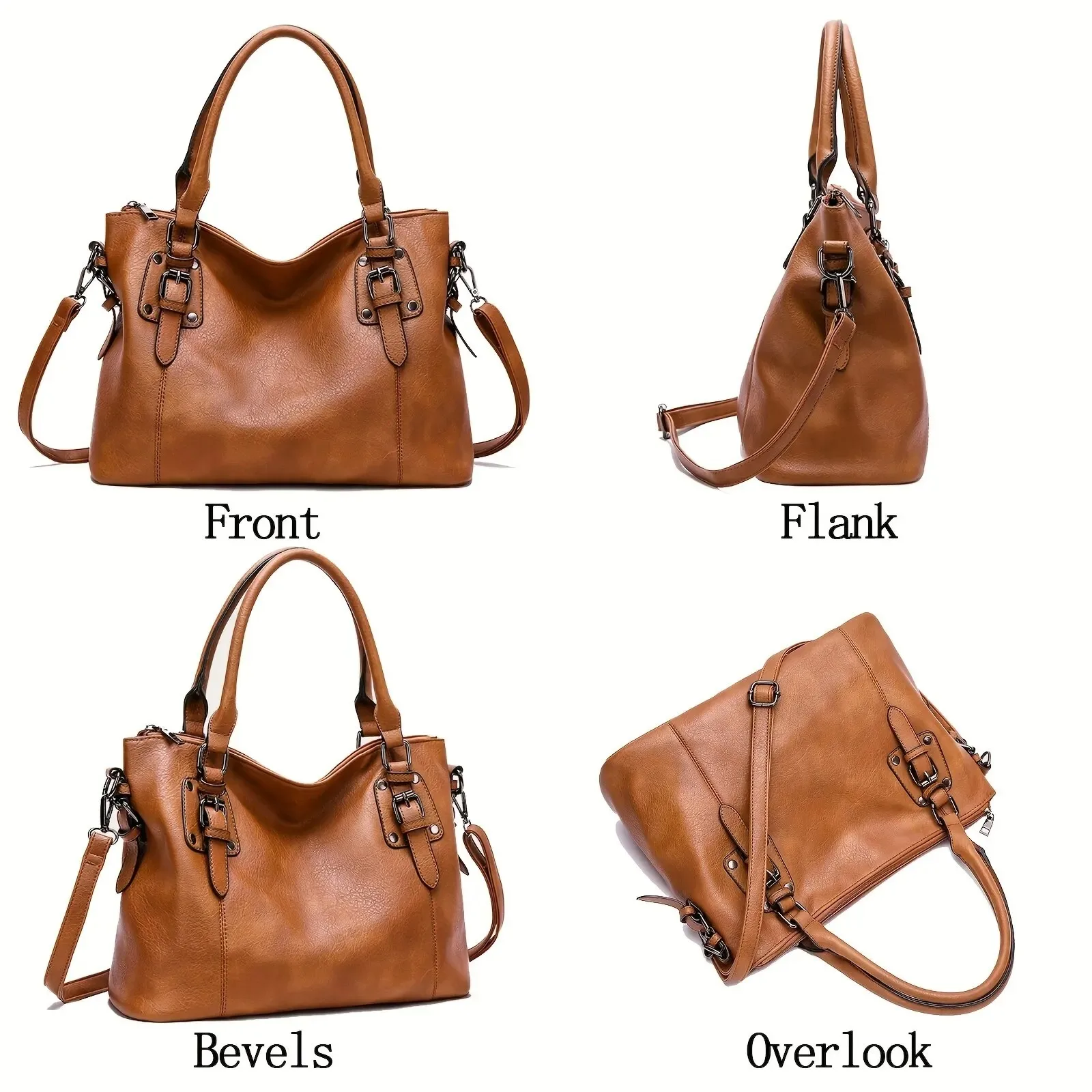 Large Capacity Tote Bag Retro Designer Women Handbags Soft Pu Leather Multi-pocket Casual Ladies Shoulder Crossbody Bag Large Capacity Tote Bag Retro Designer Women Handbags Soft Pu Leather Multi-pocket Casual Ladies Shoulder Crossbody Bag