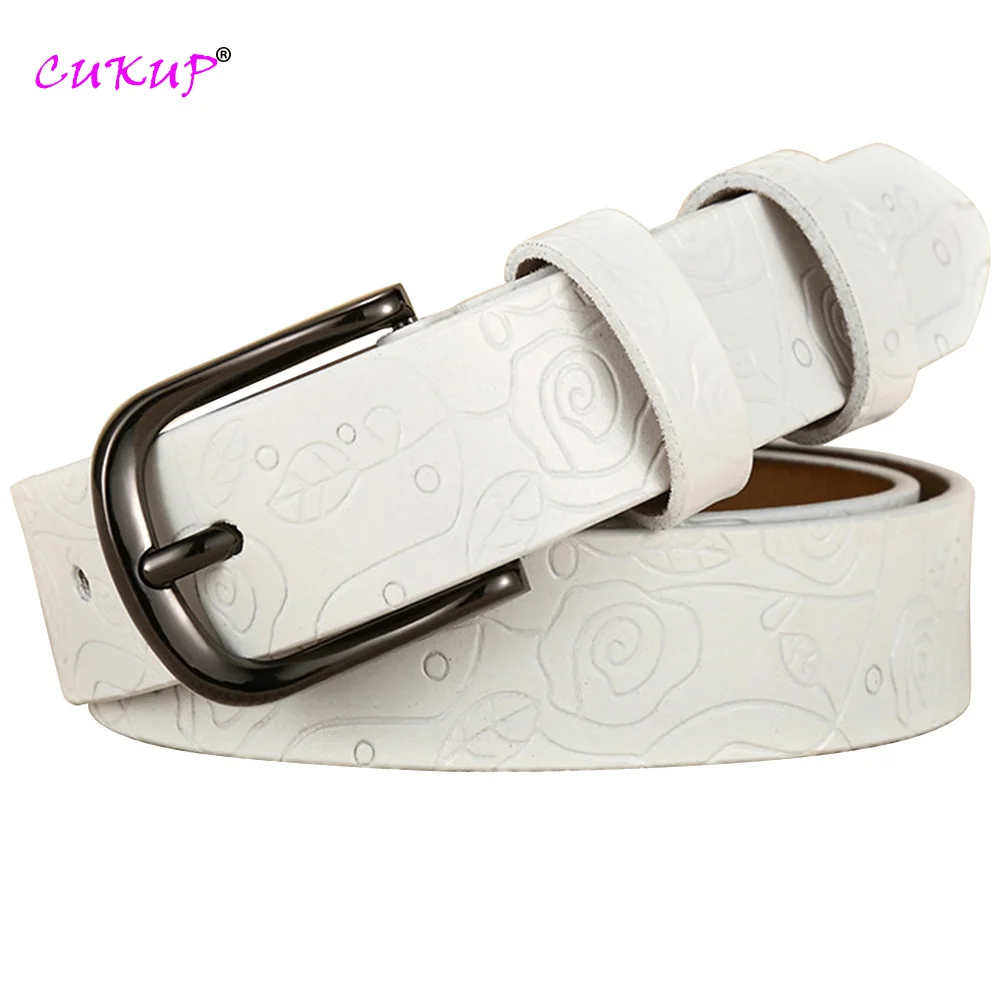Fashion Design Floral Pattern Rose Red Genuine Leather Female Belt Women’s Pin Buckle Metal Belts 28mm Wide 2023 FCO082 Fashion Design Floral Pattern Rose Red Genuine Leather Female Belt Women's Pin Buckle Metal Belts 28mm Wide 2023 FCO082