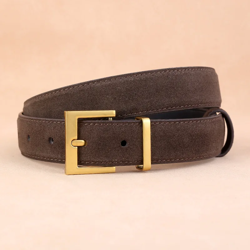 Factory Women’s Leather Belt with Needle Buckle Suede Waist Belt Cowhide Versatile Decoration Jeans Waist Belt Factory Women's Leather Belt with Needle Buckle Suede Waist Belt Cowhide Versatile Decoration Jeans Waist Belt