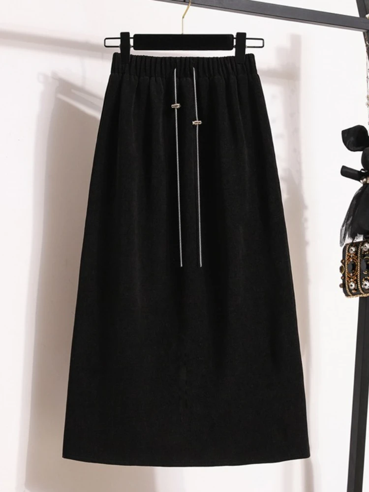 2025 Women’s New Style High-Waist Plus Size Skirts Elastic Waist Solid Wrap Buttocks Autumn Winter Versatile Straight Leg Skirt 2025 Women's New Style High-Waist Plus Size Skirts Elastic Waist Solid Wrap Buttocks Autumn Winter Versatile Straight Leg Skirt