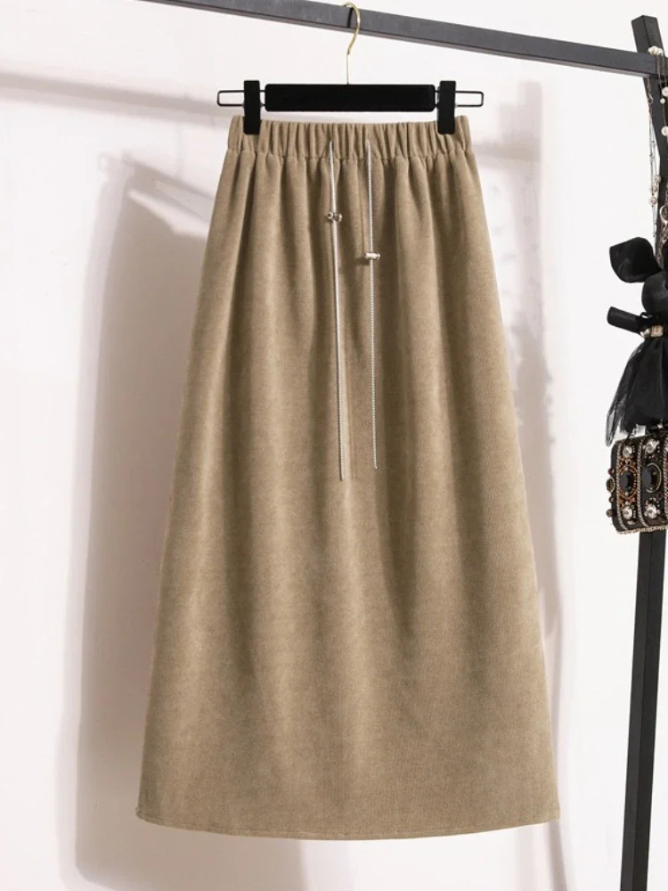 2025 Women’s New Style High-Waist Plus Size Skirts Elastic Waist Solid Wrap Buttocks Autumn Winter Versatile Straight Leg Skirt 2025 Women's New Style High-Waist Plus Size Skirts Elastic Waist Solid Wrap Buttocks Autumn Winter Versatile Straight Leg Skirt