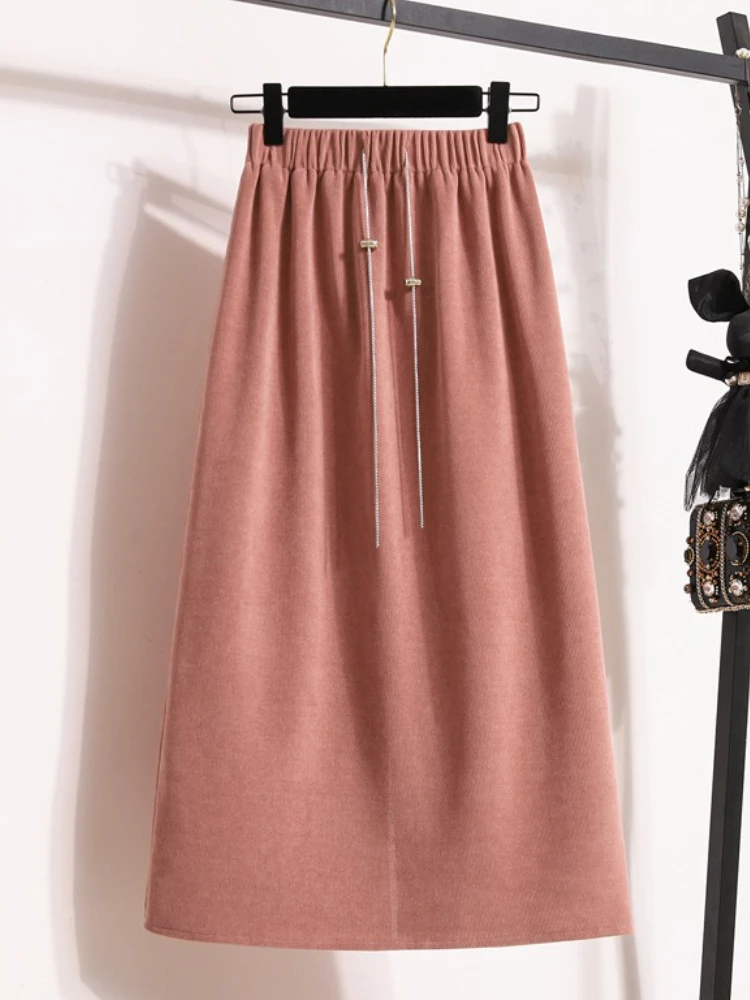 2025 Women’s New Style High-Waist Plus Size Skirts Elastic Waist Solid Wrap Buttocks Autumn Winter Versatile Straight Leg Skirt 2025 Women's New Style High-Waist Plus Size Skirts Elastic Waist Solid Wrap Buttocks Autumn Winter Versatile Straight Leg Skirt