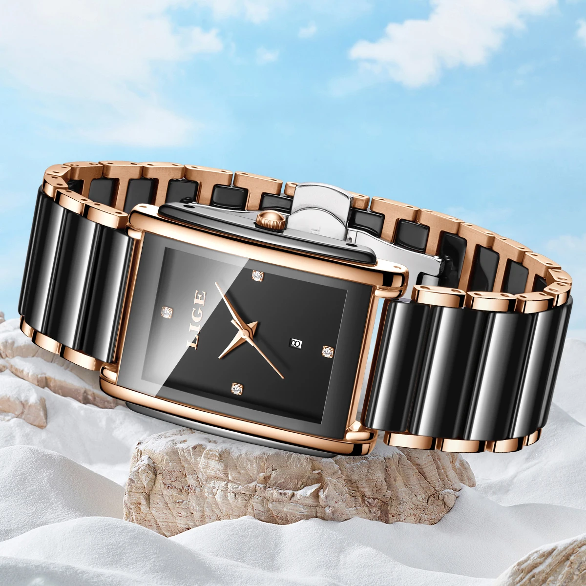 LIGE Fashion Elegant Watch for Women Japanese Movement Ceramics Strap Luxury Ladies Bracelet Quartz Watches Gifts Reloj Mujer LIGE Fashion Elegant Watch for Women Japanese Movement Ceramics Strap Luxury Ladies Bracelet Quartz Watches Gifts Reloj Mujer