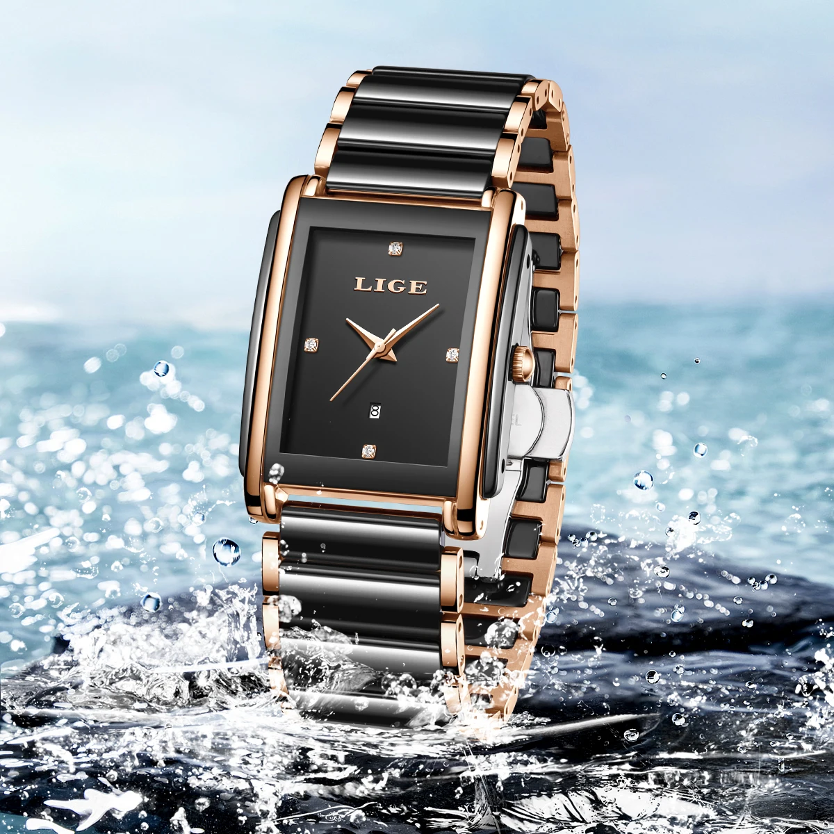 LIGE Fashion Elegant Watch for Women Japanese Movement Ceramics Strap Luxury Ladies Bracelet Quartz Watches Gifts Reloj Mujer LIGE Fashion Elegant Watch for Women Japanese Movement Ceramics Strap Luxury Ladies Bracelet Quartz Watches Gifts Reloj Mujer