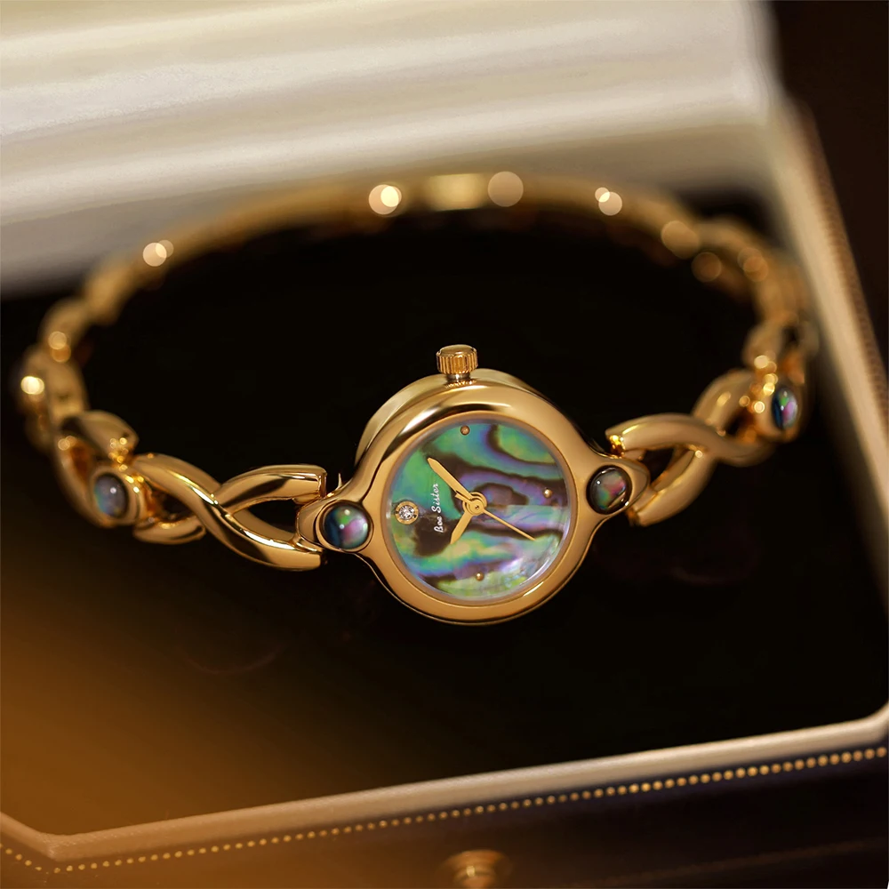 Bee Sister Ladies Watches Luxury Waterproof Fashionable Wristwatch Elegant Temperament Round Dial Quartz Retro Watch Woman Gift Women alloy strap fashion watch Bee Sister