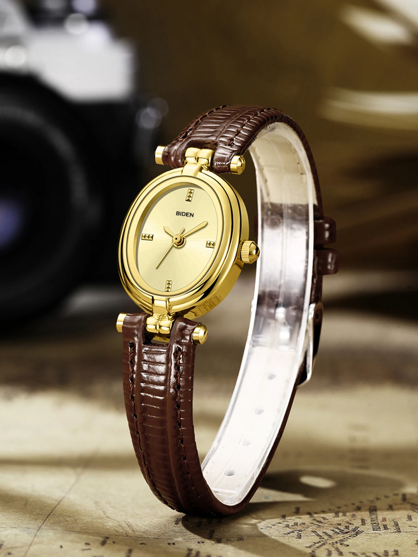 BIDEN Simple Women’s Watch Retro Luxury High Quality Gold Oval Small Dial Fashion Leather Quartz Watch Relojes femeninos BIDEN Simple Women's Watch Retro Luxury High Quality Gold Oval Small Dial Fashion Leather Quartz Watch Relojes femeninos