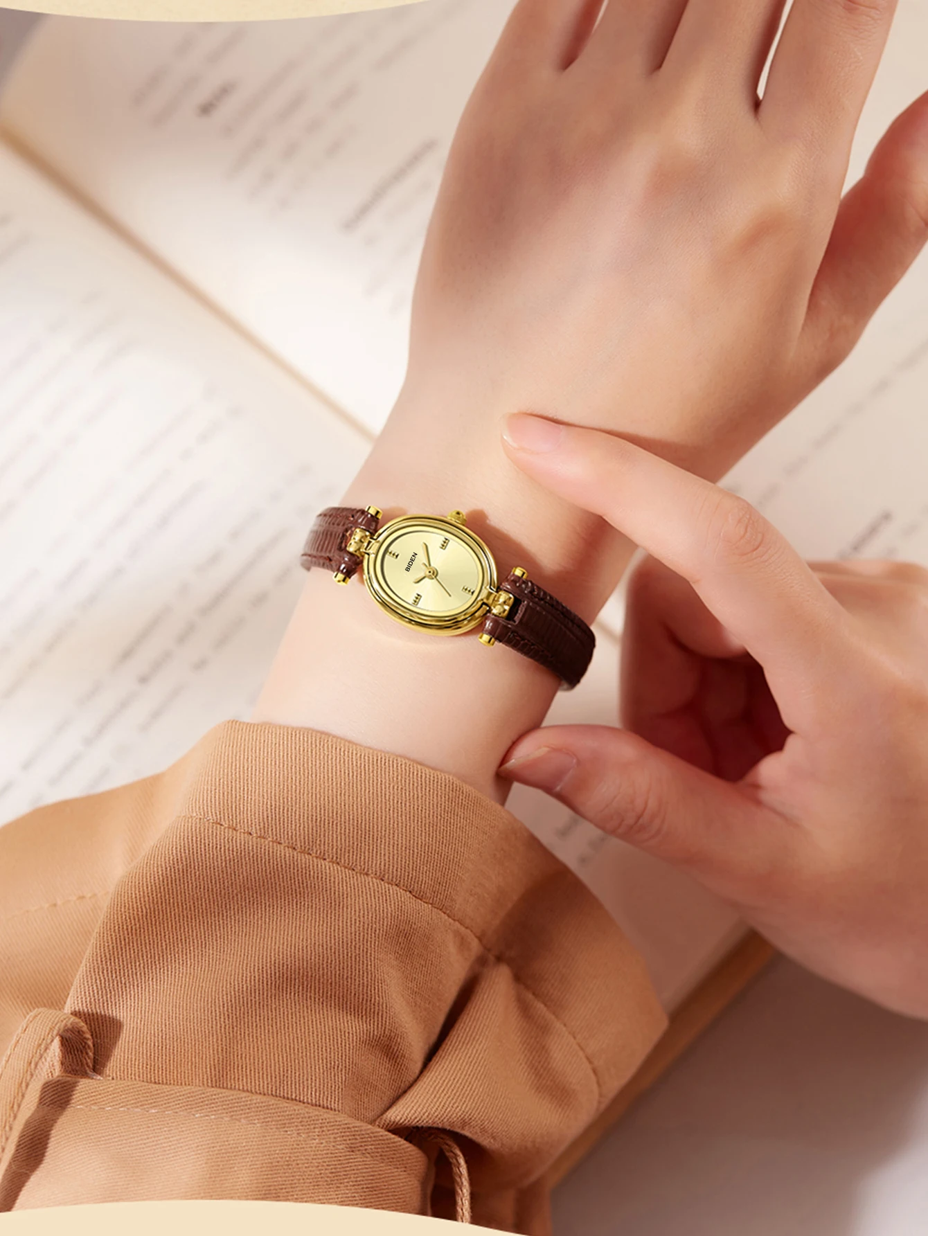 BIDEN Simple Women’s Watch Retro Luxury High Quality Gold Oval Small Dial Fashion Leather Quartz Watch Relojes femeninos BIDEN Simple Women's Watch Retro Luxury High Quality Gold Oval Small Dial Fashion Leather Quartz Watch Relojes femeninos