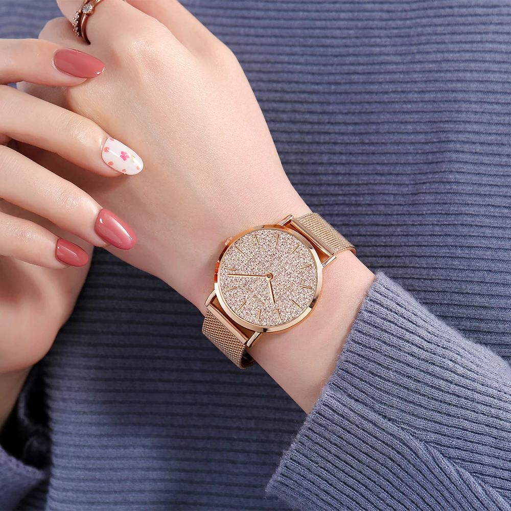 Hannah Martin Luxury Women’s Watch With Japanese Original Quartz Movement Stainless Steel Mesh Strap 36mm Rose Gold Wrist Watch Hannah Martin Luxury Women's Watch With Japanese Original Quartz Movement Stainless Steel Mesh Strap 36mm Rose Gold Wrist Watch
