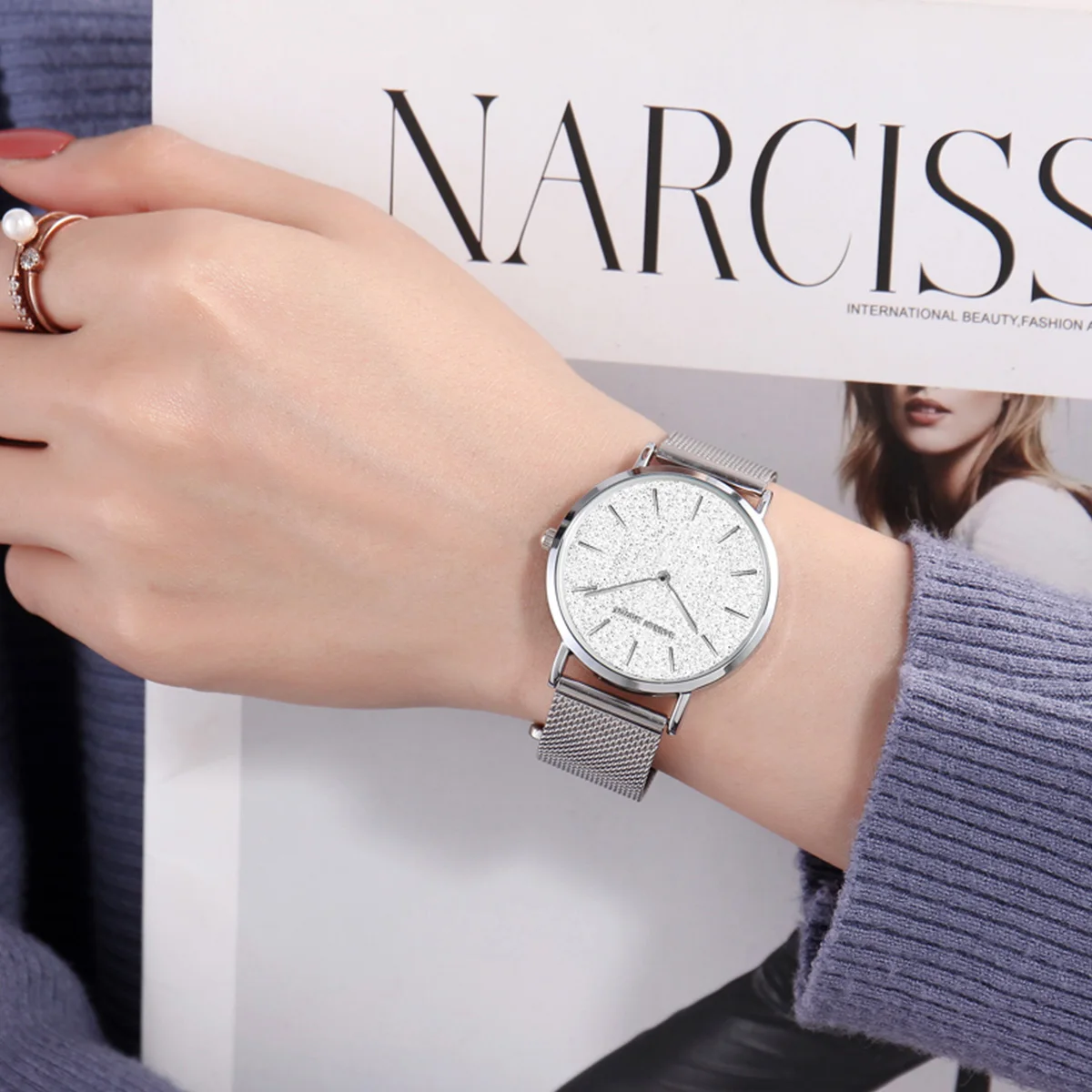 Hannah Martin Luxury Women’s Watch With Japanese Original Quartz Movement Stainless Steel Mesh Strap 36mm Rose Gold Wrist Watch Hannah Martin Luxury Women's Watch With Japanese Original Quartz Movement Stainless Steel Mesh Strap 36mm Rose Gold Wrist Watch