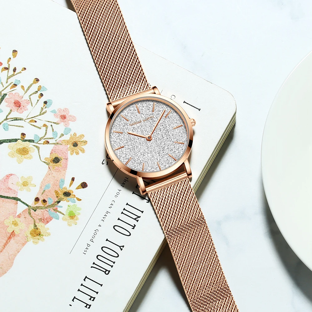 Hannah Martin Luxury Women’s Watch With Japanese Original Quartz Movement Stainless Steel Mesh Strap 36mm Rose Gold Wrist Watch Hannah Martin Luxury Women's Watch With Japanese Original Quartz Movement Stainless Steel Mesh Strap 36mm Rose Gold Wrist Watch