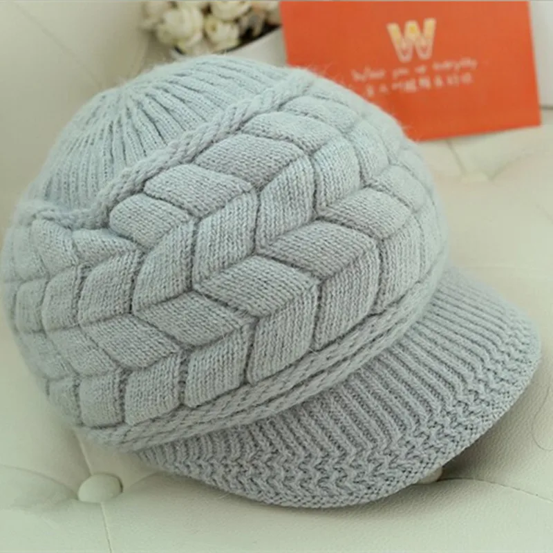 Plush fur lined winter beanie for women