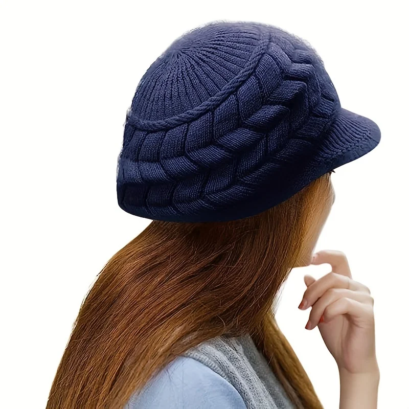 Hot Sale Women Winter Hat Plush Fur Lined Keep Warm Beanie Fashion Rabbit Fur Knitted Hats For Woman Outdoor Coldproof Cap Hot Sale Women Winter Hat Plush Fur Lined Keep Warm Beanie Fashion Rabbit Fur Knitted Hats For Woman Outdoor Coldproof Cap