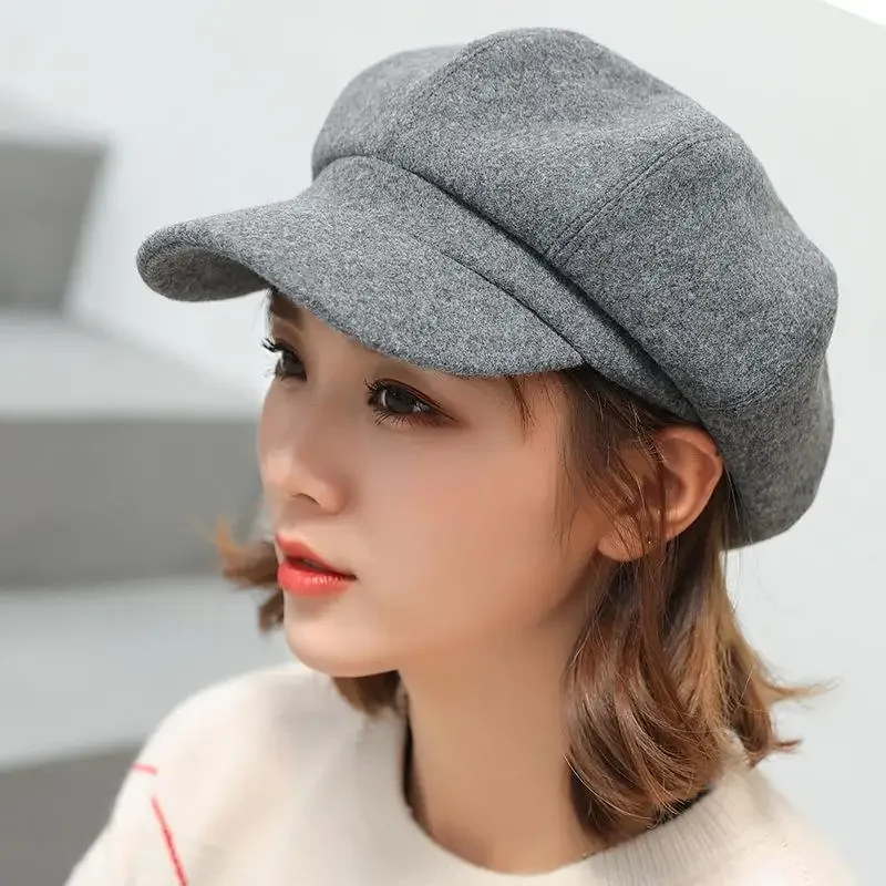 Autumn Winter Hats for Women Solid Plain Octagonal Newsboy Cap Men Ladies Casual Wool Hat Winter Beret Women Painter Caps Autumn Winter Hats for Women Solid Plain Octagonal Newsboy Cap Men Ladies Casual Wool Hat Winter Beret Women Painter Caps