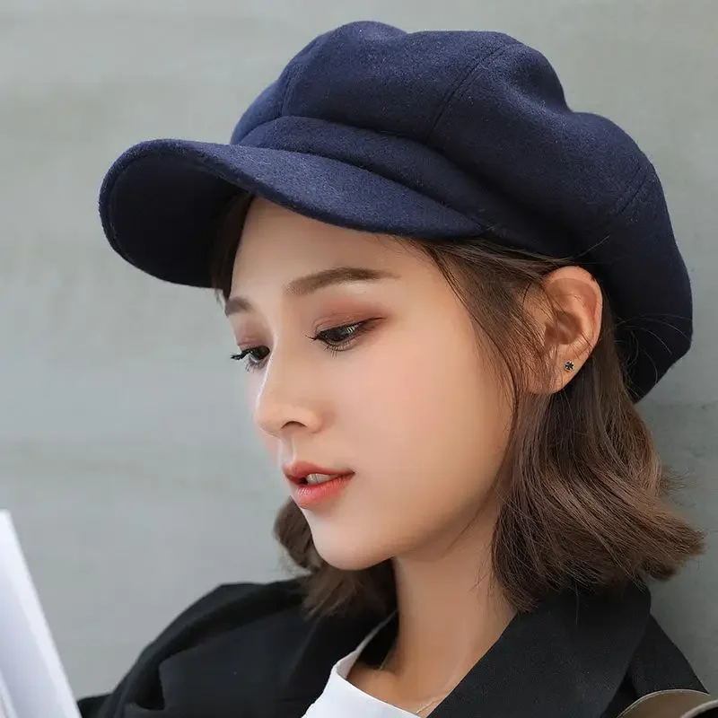 Autumn Winter Hats for Women Solid Plain Octagonal Newsboy Cap Men Ladies Casual Wool Hat Winter Beret Women Painter Caps Autumn Winter Hats for Women Solid Plain Octagonal Newsboy Cap Men Ladies Casual Wool Hat Winter Beret Women Painter Caps