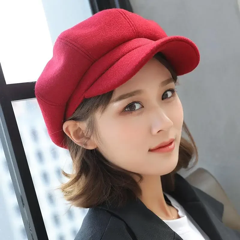 Autumn Winter Hats for Women Solid Plain Octagonal Newsboy Cap Men Ladies Casual Wool Hat Winter Beret Women Painter Caps Autumn Winter Hats for Women Solid Plain Octagonal Newsboy Cap Men Ladies Casual Wool Hat Winter Beret Women Painter Caps