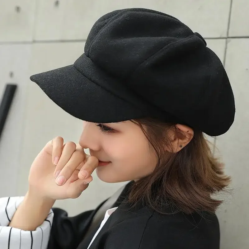 Autumn Winter Hats for Women Solid Plain Octagonal Newsboy Cap Men Ladies Casual Wool Hat Winter Beret Women Painter Caps Autumn Winter Hats for Women Solid Plain Octagonal Newsboy Cap Men Ladies Casual Wool Hat Winter Beret Women Painter Caps