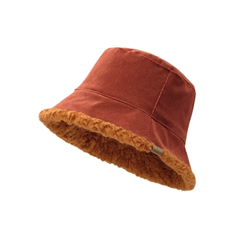 Autumn and Winter Hats for Women Korean Bucket Hat Warm and Thickened Reversible Lamb Wool Cloche Hat for Men Street Style Autumn and Winter Hats for Women Korean Bucket Hat Warm and Thickened Reversible Lamb Wool Cloche Hat for Men Street Style