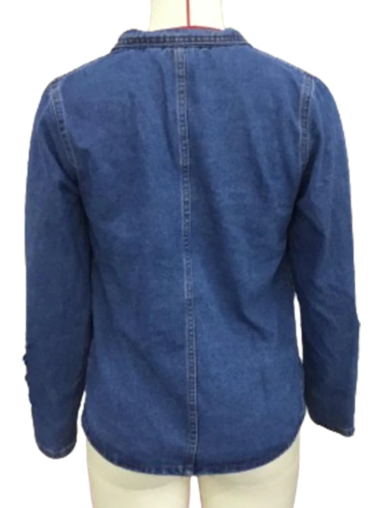 Vintage Button Denim Jacket for Women Stand Collar Spring Winter Slim Casual Retro Jeans Outerwear Harajuku Denim Coat 2024 Vintage Button Denim Jacket for Women Stand Collar Spring Winter Slim Casual Retro Jeans Outerwear Harajuku Denim Coat 2024