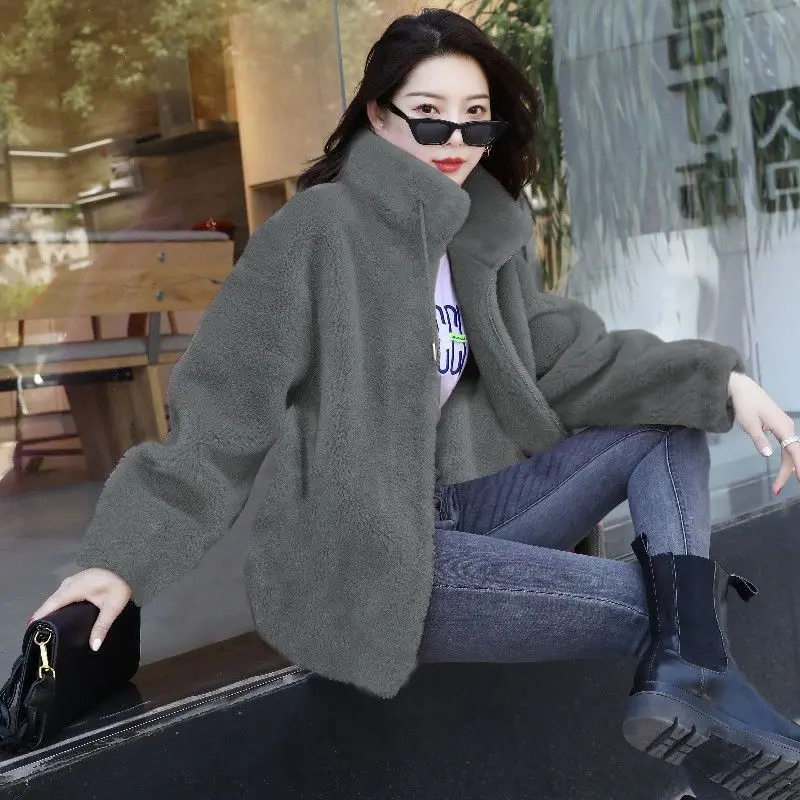 Women Winter Double Coral Fleece Warm Coat Stand Collar Plush Thick Overcoat Female Fashion Casual Long Sleeve Zipper Clothes Women Winter Double Coral Fleece Warm Coat Stand Collar Plush Thick Overcoat Female Fashion Casual Long Sleeve Zipper Clothes