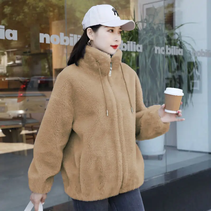 Women Winter Double Coral Fleece Warm Coat Stand Collar Plush Thick Overcoat Female Fashion Casual Long Sleeve Zipper Clothes Women Winter Double Coral Fleece Warm Coat Stand Collar Plush Thick Overcoat Female Fashion Casual Long Sleeve Zipper Clothes