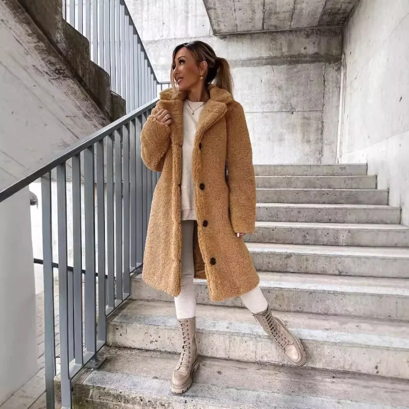 2025 Autumn and Winter New Fashion Women’s Long Coat Plus Size Long-sleeved Collared Fleece Top Women’s Clothing 2025 Autumn and Winter New Fashion Women's Long Coat Plus Size Long-sleeved Collared Fleece Top Women's Clothing