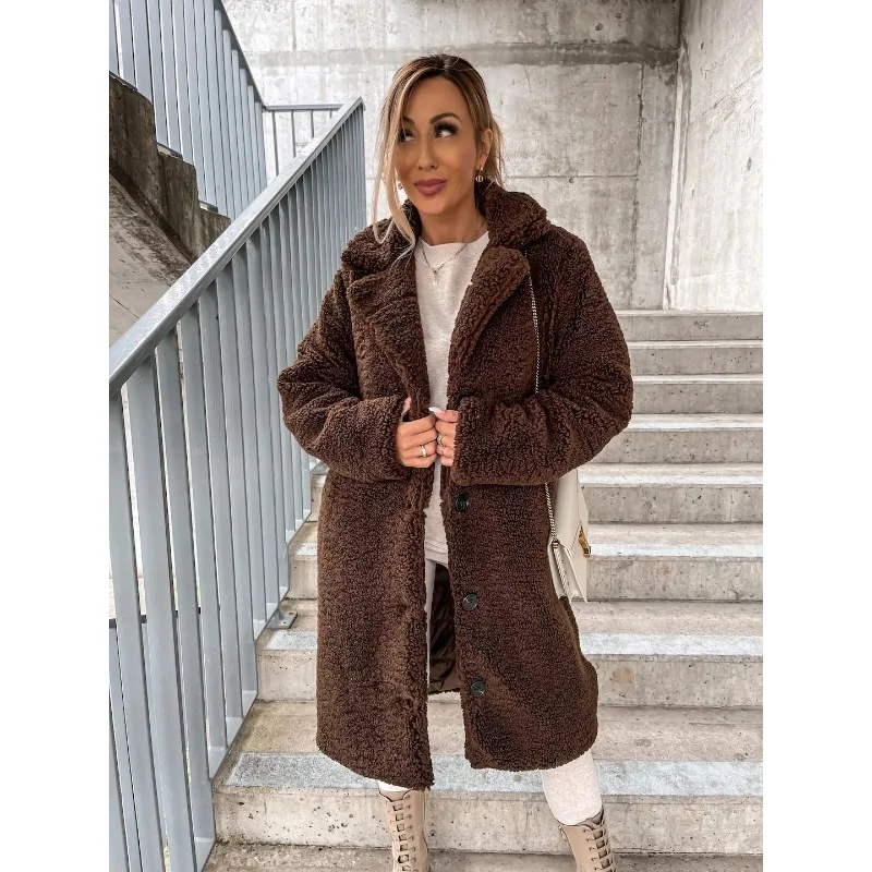 2025 Autumn and Winter New Fashion Women’s Long Coat Plus Size Long-sleeved Collared Fleece Top Women’s Clothing 2025 Autumn and Winter New Fashion Women's Long Coat Plus Size Long-sleeved Collared Fleece Top Women's Clothing