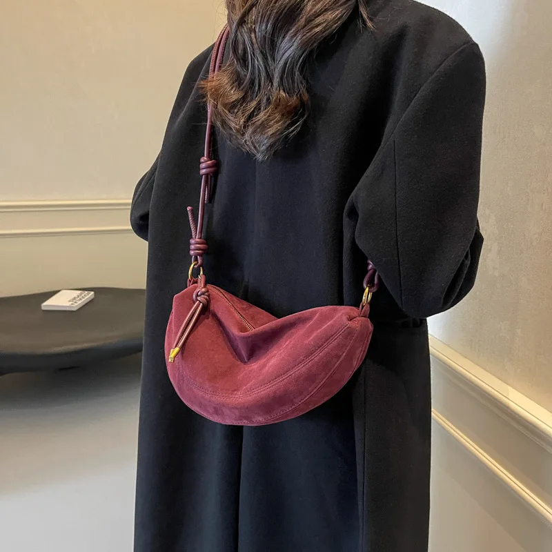 Faux Suede Super Popular Niche Suede Shoulder Bag for Women 2025 Hot Sale Single Crossbody Bags Underarm Dumpling Sweet Bags Faux Suede Super Popular Niche Suede Shoulder Bag for Women 2025 Hot Sale Single Crossbody Bags Underarm Dumpling Sweet Bags