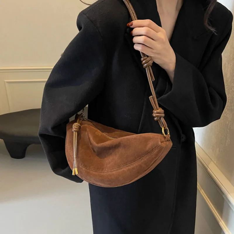 Faux Suede Super Popular Niche Suede Shoulder Bag for Women 2025 Hot Sale Single Crossbody Bags Underarm Dumpling Sweet Bags Faux Suede Super Popular Niche Suede Shoulder Bag for Women 2025 Hot Sale Single Crossbody Bags Underarm Dumpling Sweet Bags