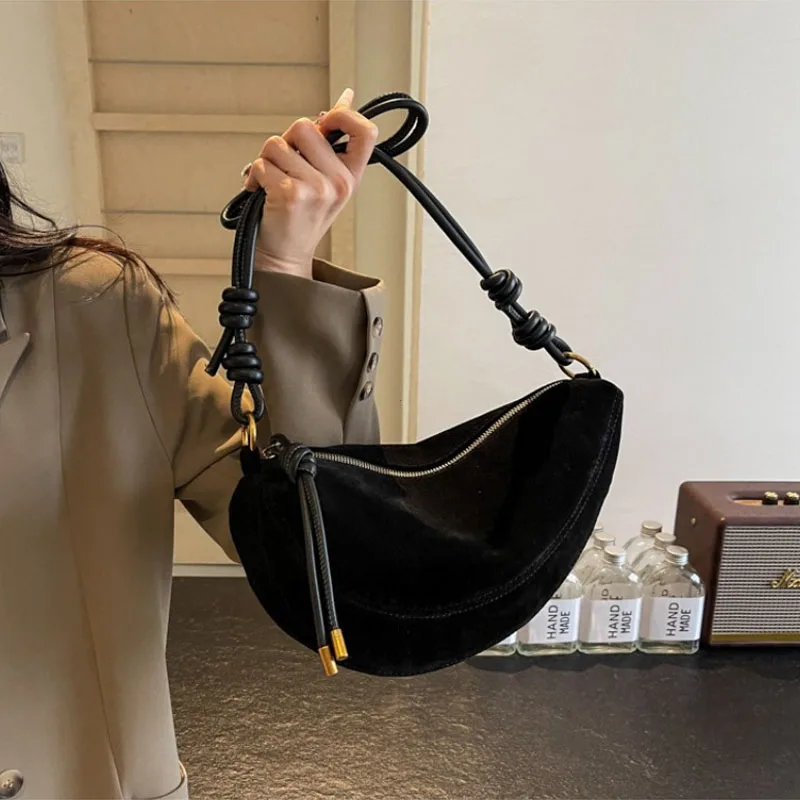 Faux Suede Super Popular Niche Suede Shoulder Bag for Women 2025 Hot Sale Single Crossbody Bags Underarm Dumpling Sweet Bags Faux Suede Super Popular Niche Suede Shoulder Bag for Women 2025 Hot Sale Single Crossbody Bags Underarm Dumpling Sweet Bags