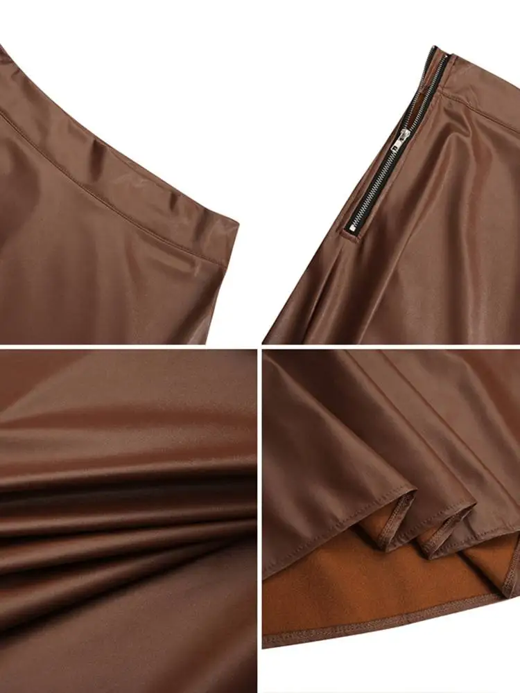 2023 Fashion Solid Mujer Faldas ZANZEA PU Leather Maxi Skirts Women’s Elegant OL Long Saias Casual High Waist Zipper Jupe Femme 2023 Fashion Solid Mujer Faldas ZANZEA PU Leather Maxi Skirts Women's Elegant OL Long Saias Casual High Waist Zipper Jupe Femme