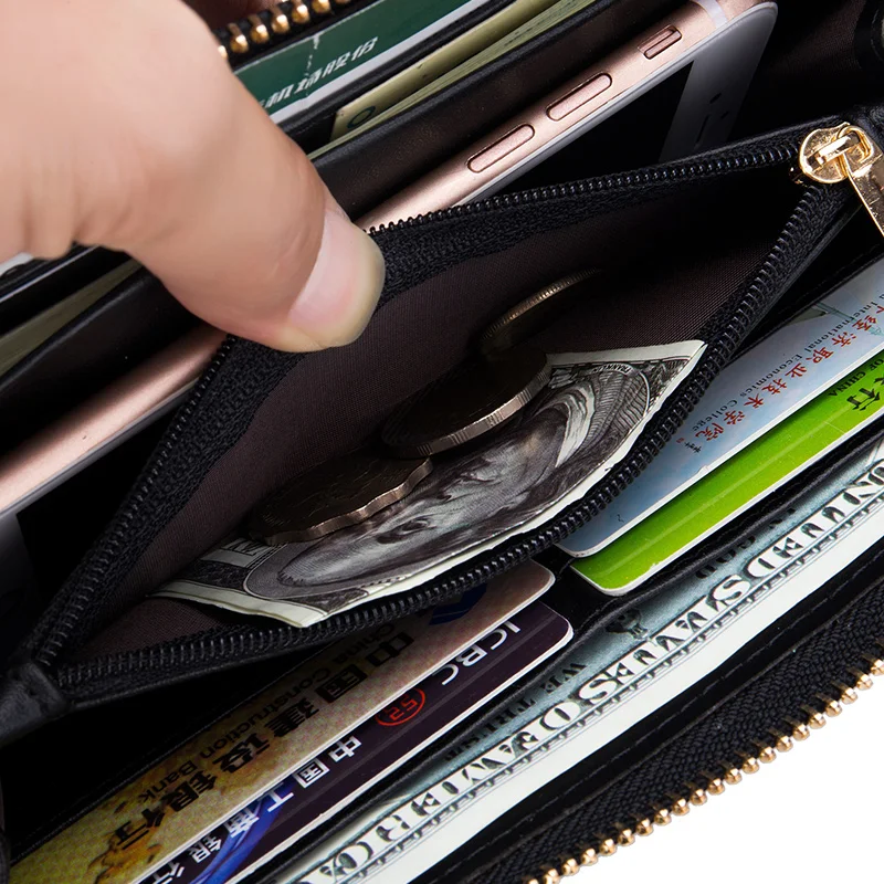 Genuine Leather Women Solid Long Wallets Ladies Tassel Design Clutch Female Phone Money Bag Coin Zipper Purse Rfid Card Holder Genuine Leather Women Solid Long Wallets Ladies Tassel Design Clutch Female Phone Money Bag Coin Zipper Purse Rfid Card Holder
