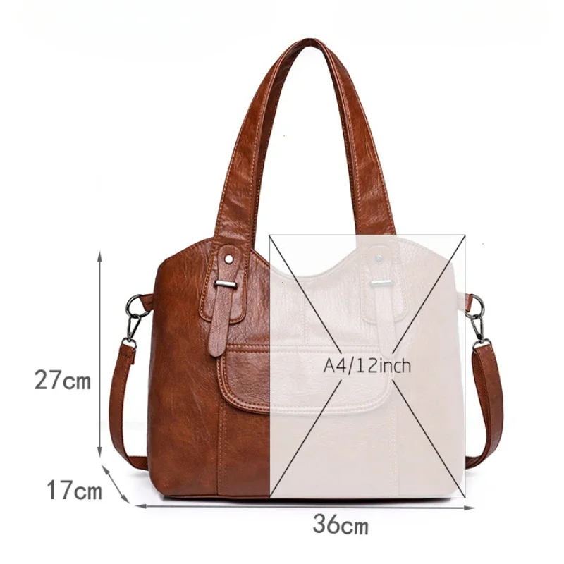 Luxury Soft Leather Handbags Designer Retro Crossbody Bags for Women 2025 New Large Capacity Ladies Shoulder Messenger Bag Purse Luxury Soft Leather Handbags Designer Retro Crossbody Bags for Women 2025 New Large Capacity Ladies Shoulder Messenger Bag Purse
