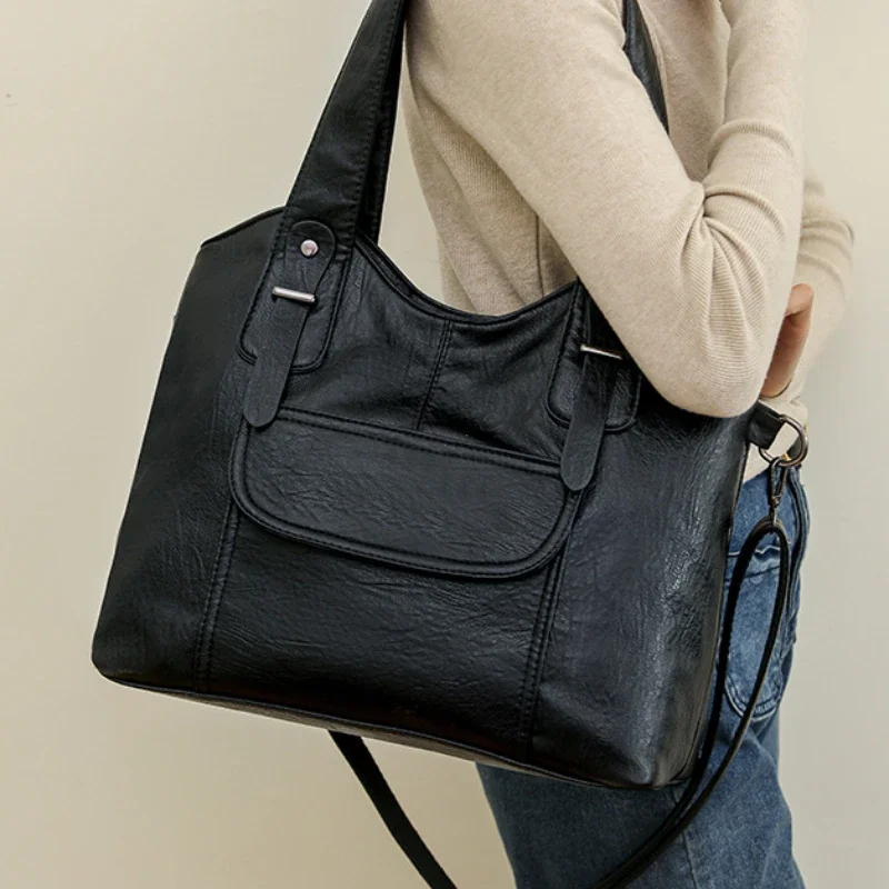 Luxury Soft Leather Handbags Designer Retro Crossbody Bags for Women 2025 New Large Capacity Ladies Shoulder Messenger Bag Purse Luxury Soft Leather Handbags Designer Retro Crossbody Bags for Women 2025 New Large Capacity Ladies Shoulder Messenger Bag Purse