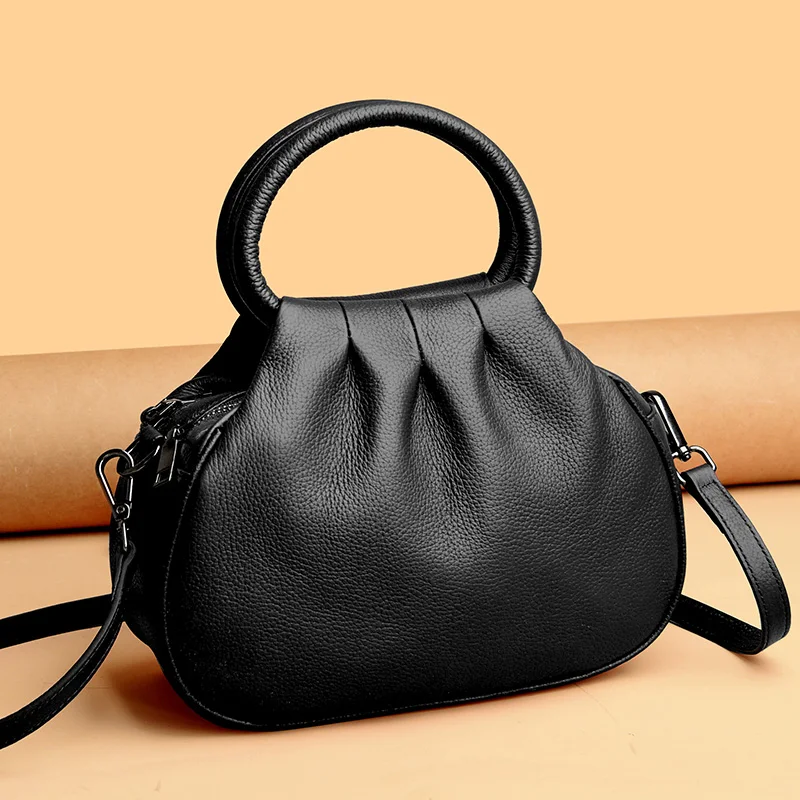 Designer Genuine Leather Handbag Women Fashion Shoulder Messenger Bag Luxury Soft Cowhide Messenger Sac Female Purse Ladies Tote Long women's wallet with double zipper closure, card holder slots, coin compartment, tassel detail, and phone storage design.