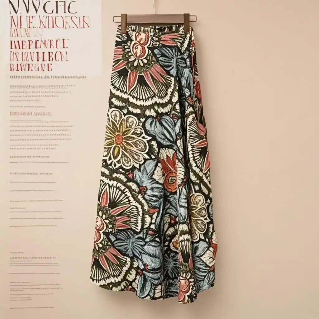 Summer Beach Floral Skirt for Women Cotton High Waist Wrap Maxi Skirt Long with Side Slit & Tie Detail Boho Style Design Women's floral maxi skirt featuring a high waist, wrap design, side slit, tie detail, and boho-inspired summer style.