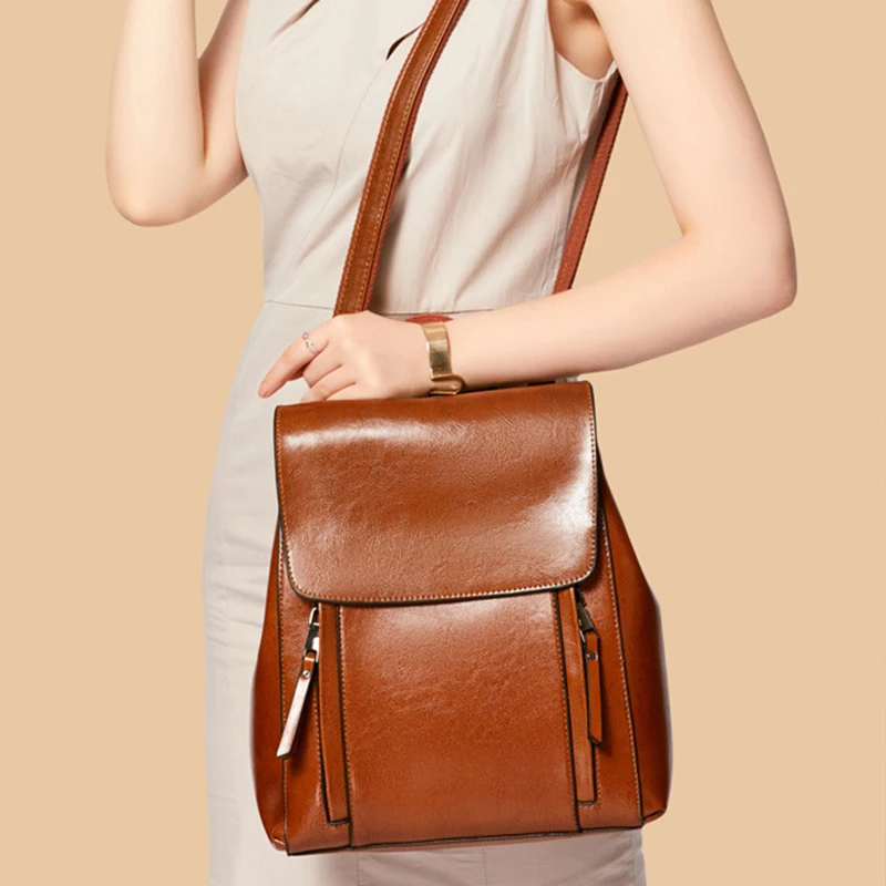Women Backpack Cross body Shoulder Bag Genuine Leather Girls School Female Natural Skin Book Laptop Rucksack Messenger Bags Women Backpack Cross body Shoulder Bag Genuine Leather Girls School Female Natural Skin Book Laptop Rucksack Messenger Bags