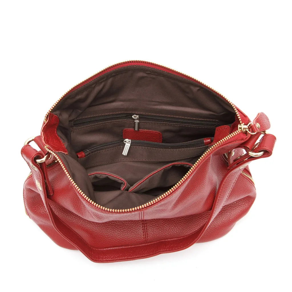 Zency Elegant Women Red Leather Handbag 100% Genuine Leather Lady Hobo Bag Charming Ring Medium Shoulder Bag Bright Yellow Bags Zency Elegant Women Red Leather Handbag 100% Genuine Leather Lady Hobo Bag Charming Ring Medium Shoulder Bag Bright Yellow Bags
