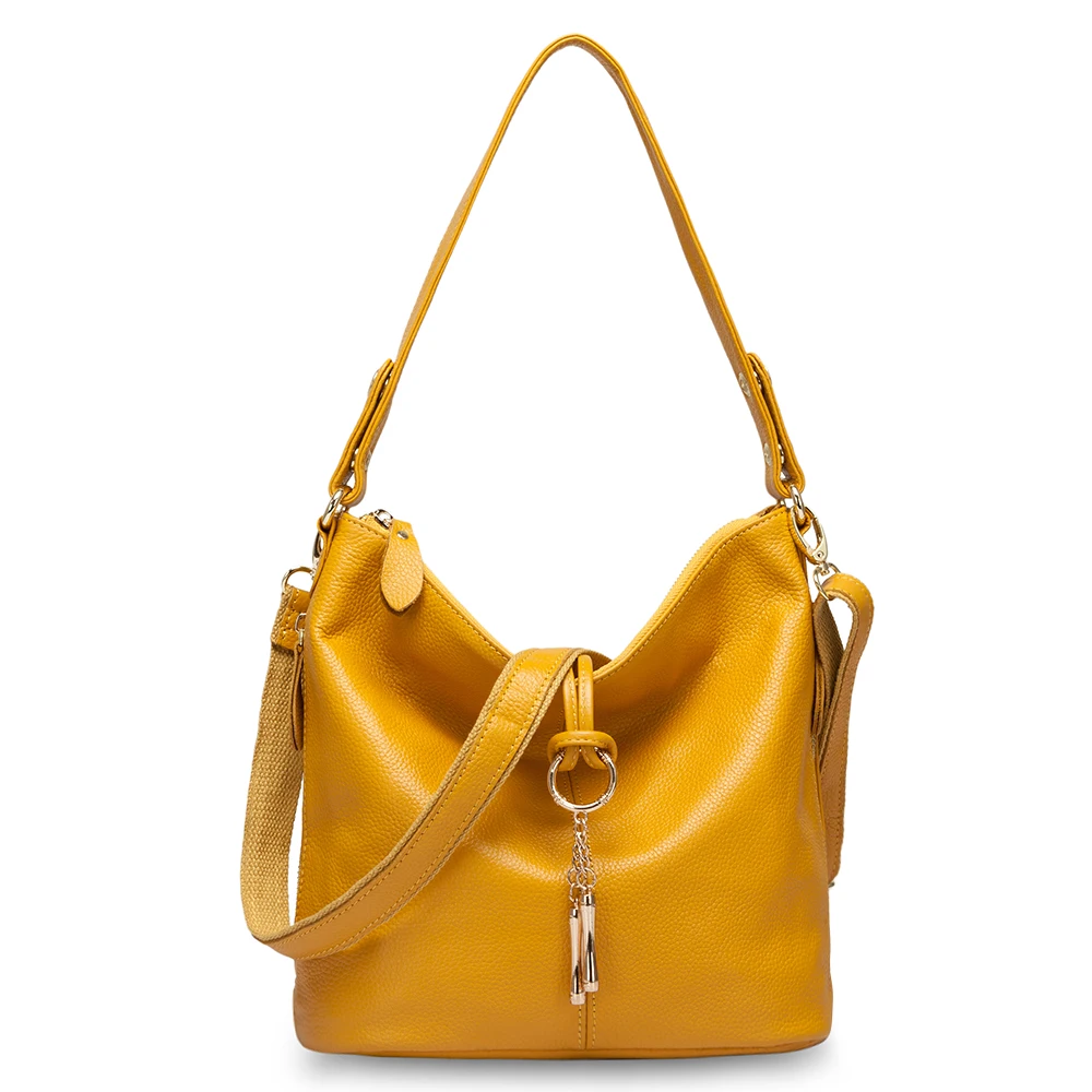 Zency Elegant Women Red Leather Handbag 100% Genuine Leather Lady Hobo Bag Charming Ring Medium Shoulder Bag Bright Yellow Bags Zency Elegant Women Red Leather Handbag 100% Genuine Leather Lady Hobo Bag Charming Ring Medium Shoulder Bag Bright Yellow Bags