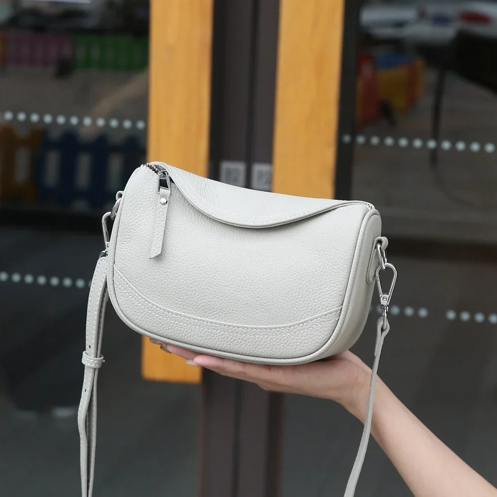 TOGO Head Layer Cowhide Leather Saddle Bag Temperament Ladies’ Small Handbag Genuine Leather Shoulder Crossbody Phone Bag TOGO Head Layer Cowhide Leather Saddle Bag Temperament Ladies' Small Handbag Genuine Leather Shoulder Crossbody Phone Bag