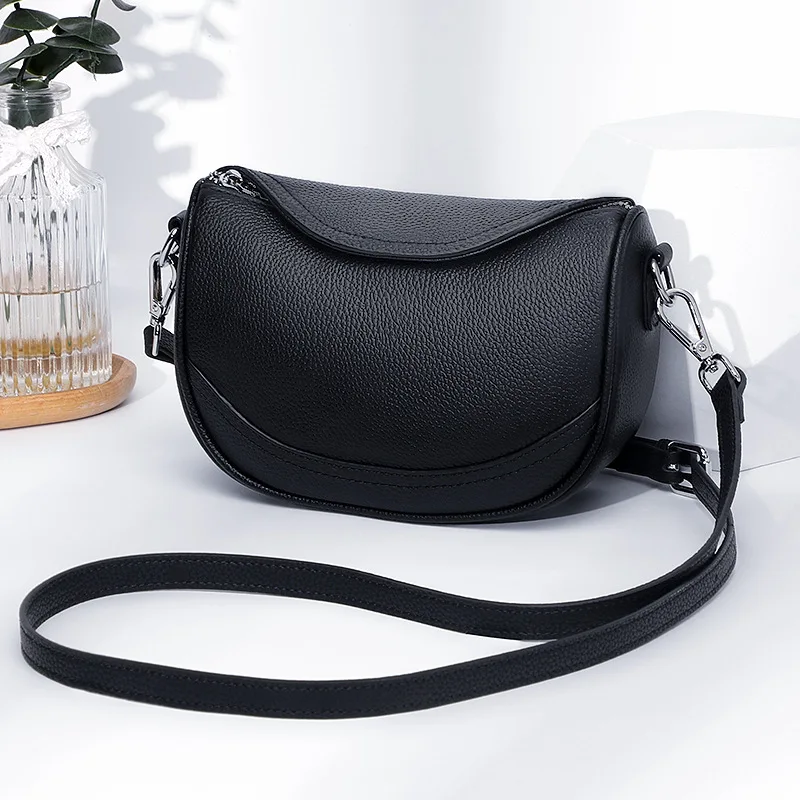 TOGO Head Layer Cowhide Leather Saddle Bag Temperament Ladies’ Small Handbag Genuine Leather Shoulder Crossbody Phone Bag TOGO Head Layer Cowhide Leather Saddle Bag Temperament Ladies' Small Handbag Genuine Leather Shoulder Crossbody Phone Bag